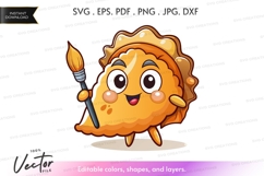 Cute artist paint brush character Product Image 1
