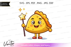 Magical cheese character vector silhouette clipart Product Image 1