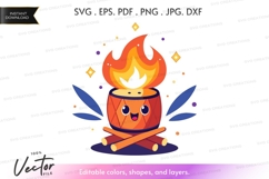 Campfire drum silhouette clipart Product Image 1