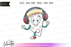 Happy music headphones character Product Image 1
