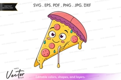 Happy pizza slice with pepperoni Product Image 1