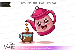 Happy tea pot pouring tea Product Image 1