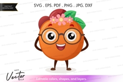 Smart orange character vector silhouette clipart Product Image 1