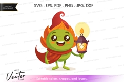 Cute fire elemental holding a lantern Product Image 1