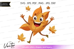 Happy leaf character in autumn Product Image 1