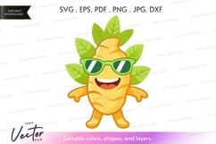 Pineapple with sunglasses vector silhouette clipart Product Image 1