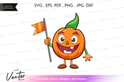 Pumpkin character holding flag Product Image 1