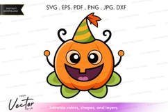 Happy pumpkin with party hat Product Image 1
