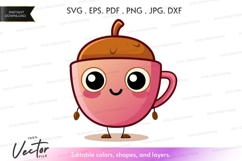 Cute pink coffee cup with brown lid Product Image 1