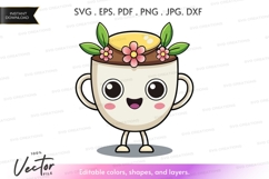 Cute tea cup with flower crown Product Image 1