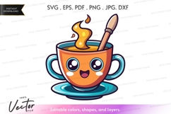 Happy coffee cup with steam Product Image 1