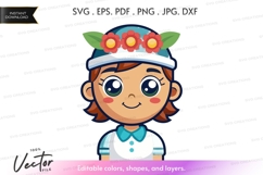 Young girl in traditional headband Product Image 1