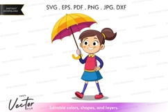 Happy girl with umbrella Product Image 1