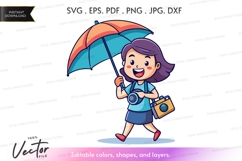 Happy photographer with umbrella Product Image 1