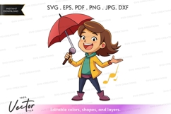 Happy singer with umbrella Product Image 1