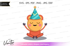 Celebrating monkey vector silhouette clipart Product Image 1