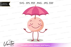 Happy character with umbrella Product Image 1