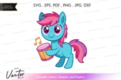 Musical pony vector silhouette Product Image 1