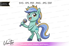 Singing pony vector silhouette Product Image 1