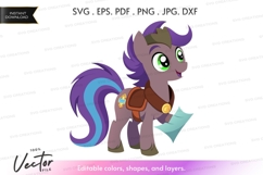 Adventurous pony vector silhouette Product Image 1