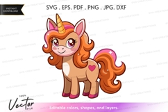 Cute unicorn vector silhouette Product Image 1