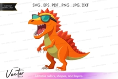 Cool dinosaur vector silhouette Product Image 1