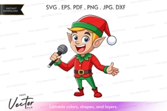 Singing elf vector silhouette Product Image 1