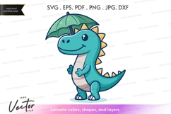 Cute dinosaur with umbrella Product Image 1