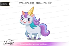 Celebrating unicorn vector silhouette Product Image 1