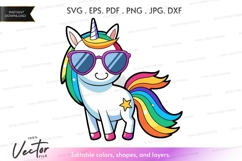 Cool unicorn vector silhouette Product Image 1