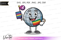 Happy earth holding lgbtq flag and pride flag Product Image 1
