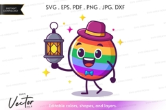 Happy rainbow planet with lantern Product Image 1