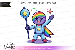Rainbow superhero vector silhouette Product Image 1