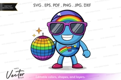 Cool disco bot vector silhouette Product Image 1