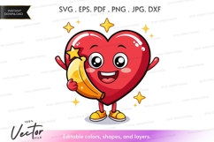 Heart holding banana vector silhouette Product Image 1