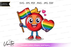 Happy pride character vector silhouette Product Image 1