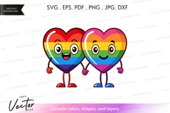 Two rainbow heart characters Product Image 1