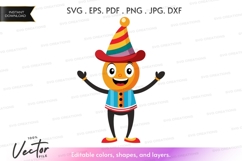 Joyful clown vector silhouette Product Image 1