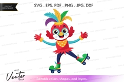 Vector silhouette of a skating clown Product Image 1