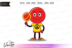 Vector silhouette of a happy character with a lollipop Product Image 1