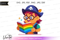 Adventurous reader vector silhouette Product Image 1