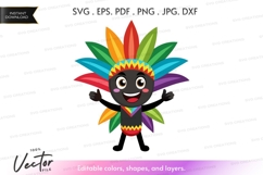 Colorful feathered mascot - vector silhouette Product Image 1