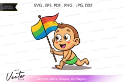 Child holding rainbow flag Product Image 1