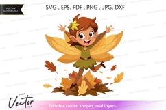 Vector silhouette of a joyful fairy in autumn Product Image 1