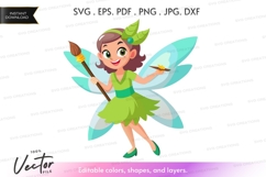Fairy with paintbrush and butterfly Product Image 1
