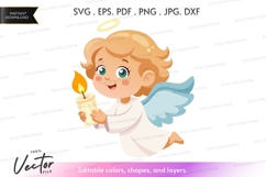 Cute angel holding a candle Product Image 1