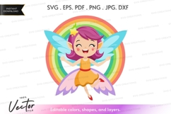 Happy fairy with rainbow Product Image 1