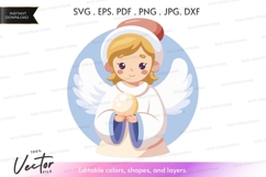 Cute angel vector silhouette Product Image 1