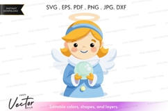 Cute angel holding a globe Product Image 1