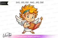 Cute angel boy with wings and book Product Image 1
